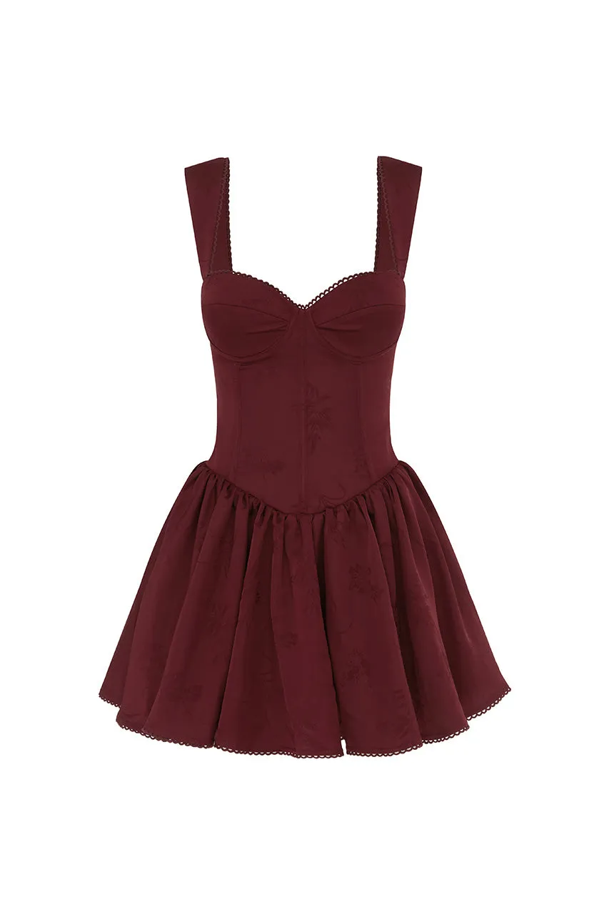JOELLE MINI DRESS - WINE sold by Runaway The Label product image thumbnail 5