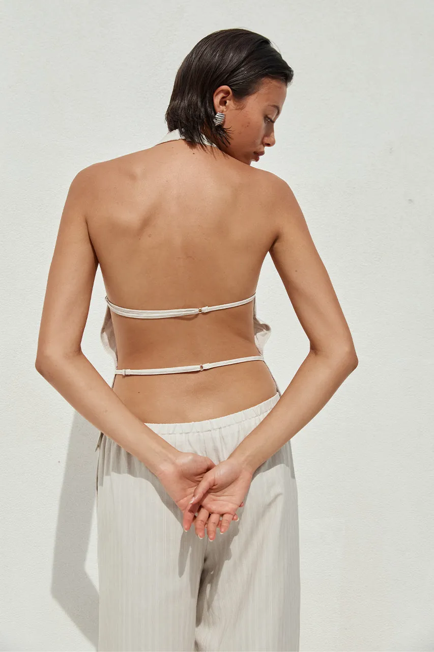 HEATHER TOP - STONE PINSTRIPE sold by Runaway The Label product image thumbnail 2