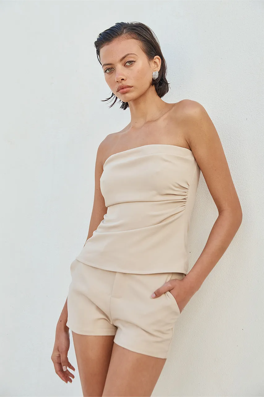 WINIFRED STRAPLESS TOP - SAND sold by Runaway The Label