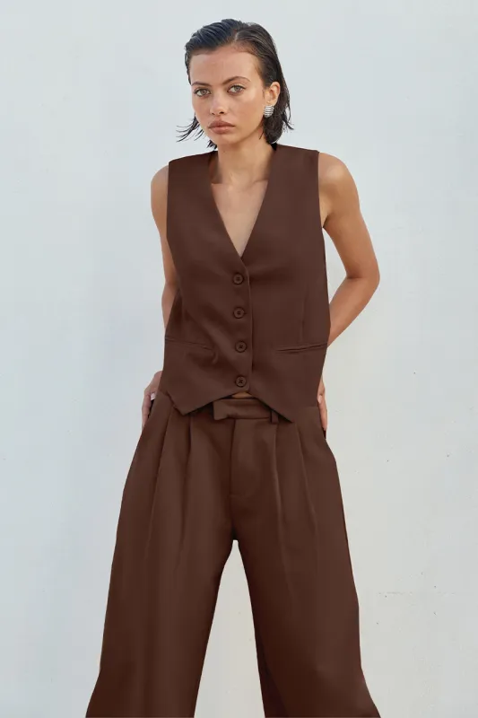 WINSLET VEST - CHOCOLATE sold by Runaway The Label