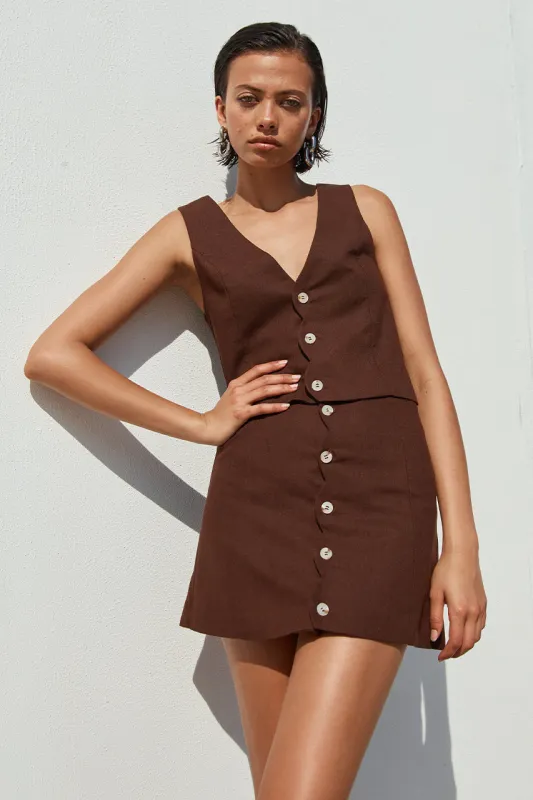 STELLA VEST - CHOCOLATE sold by Runaway The Label