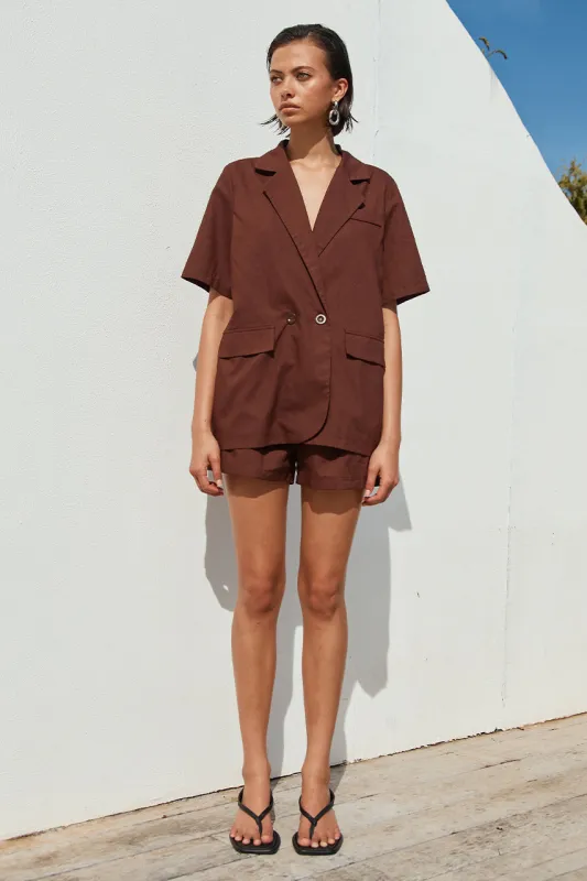 LOLA SHORT - CHOCOLATE sold by Runaway The Label