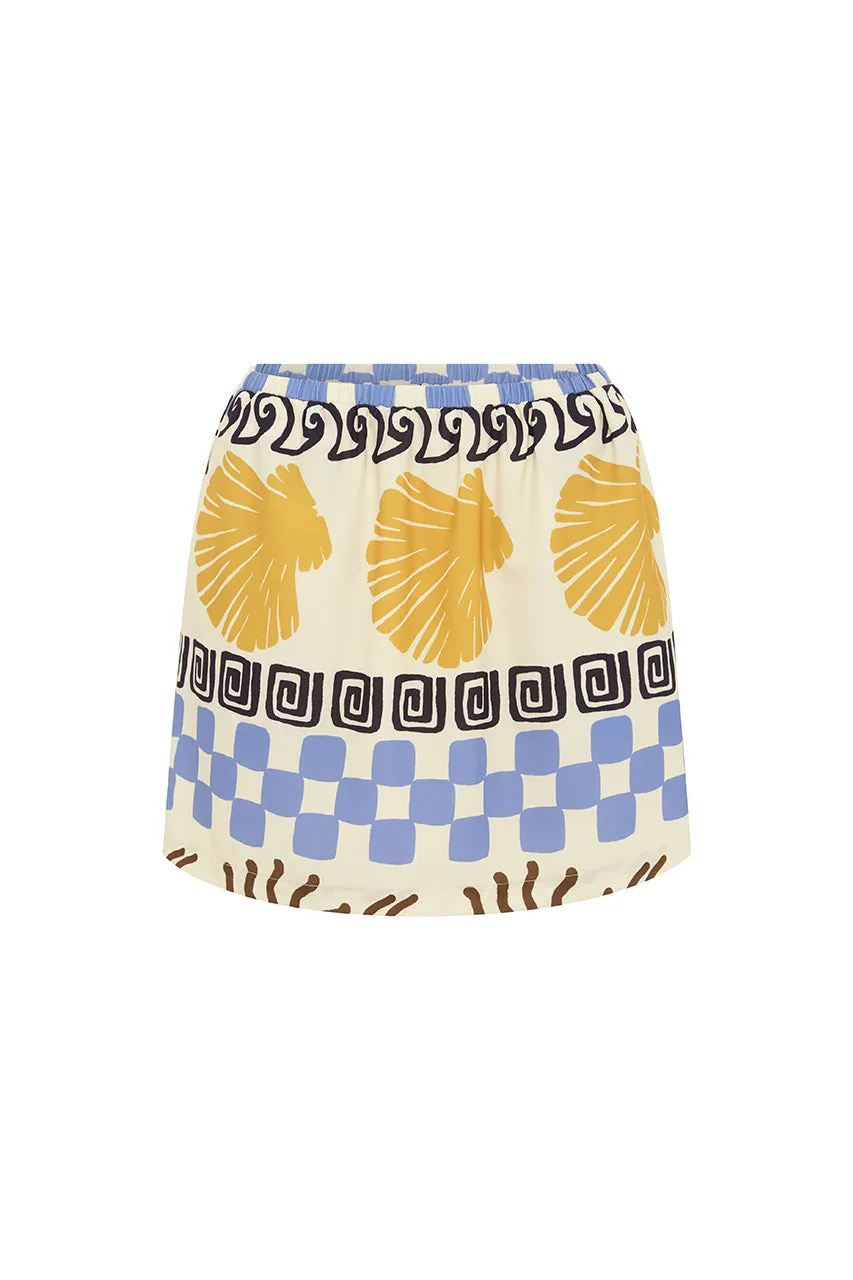 DAZE MINI SKIRT - VORY PRINT sold by Runaway The Label product image thumbnail 5