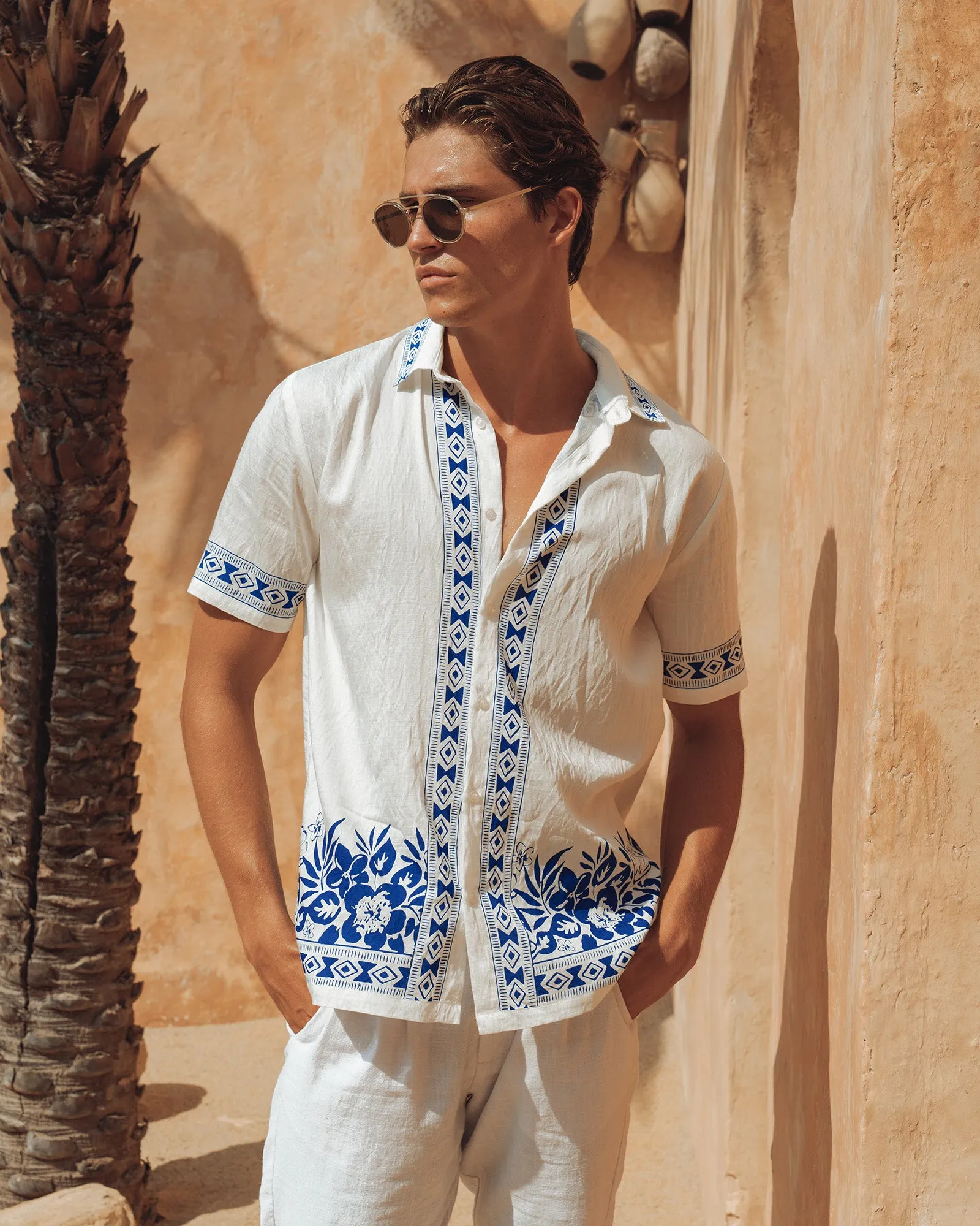 CASSIUS SHIRT - WHITE/ROYAL sold by Runaway The Label