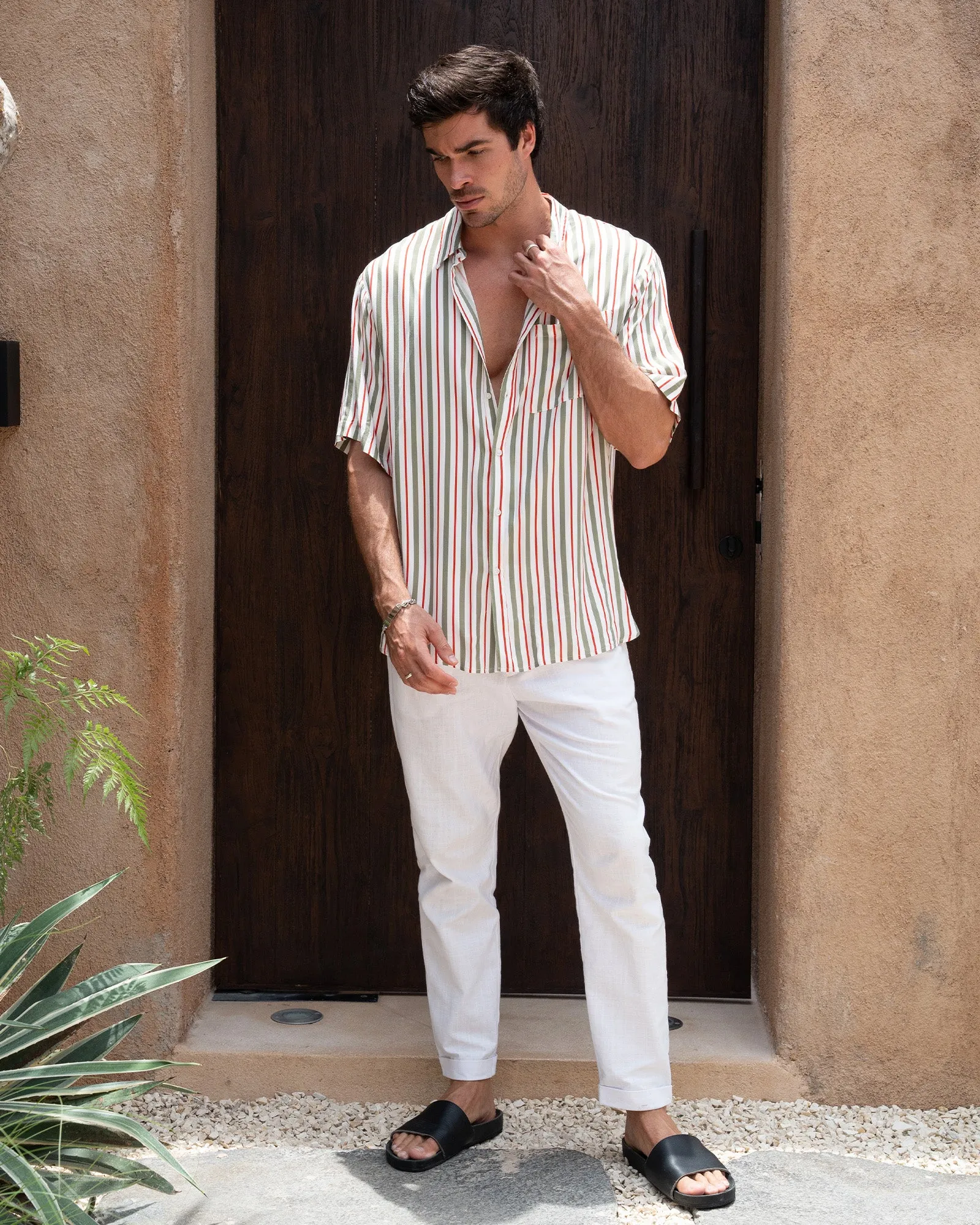 MILES SHIRT - KHAKI MULTI sold by Runaway The Label product image thumbnail 3