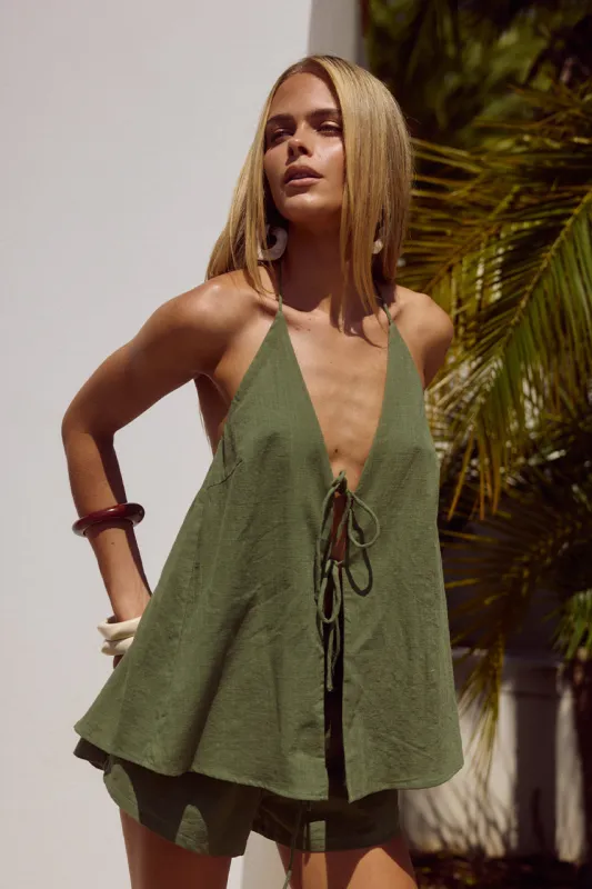 OCTAVIA TOP - KHAKI sold by Runaway The Label