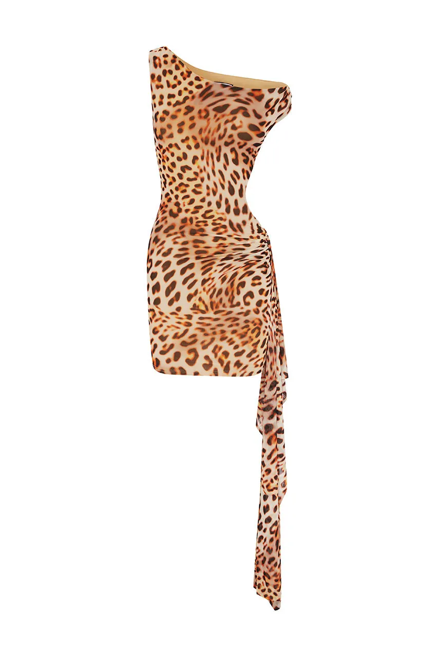 MARA MINI DRESS - TIKANI LEOPARD sold by Runaway The Label product image thumbnail 5