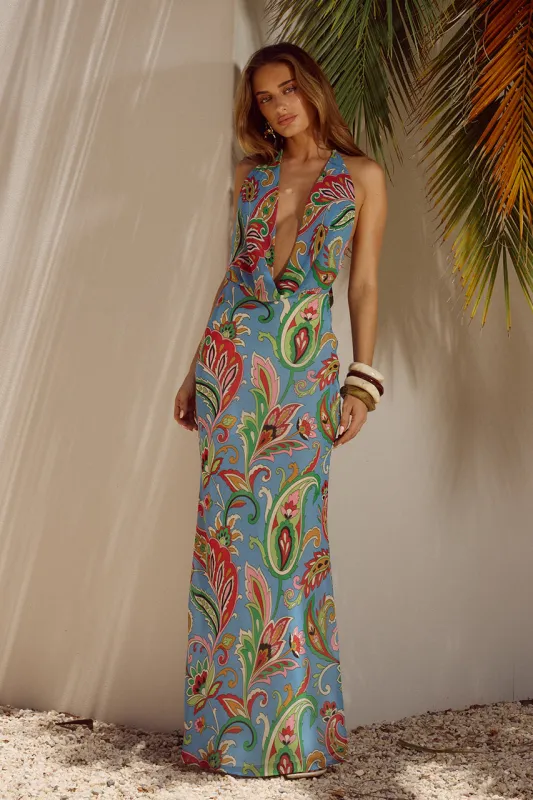 LEXIE MAXI DRESS - CARINA PRINT sold by Runaway The Label