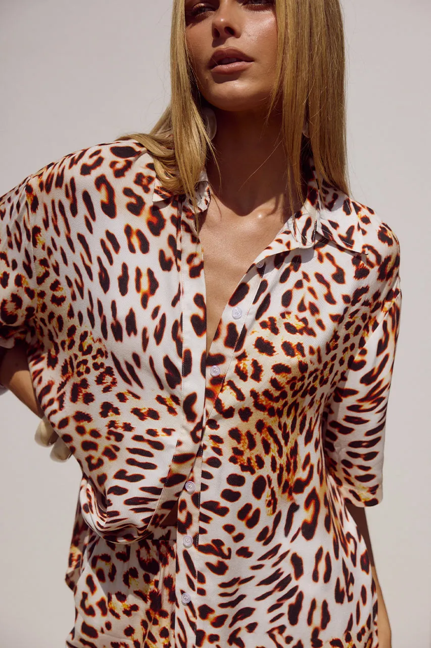 ADELYN SHIRT - TIKANI LEOPARD sold by Runaway The Label product image thumbnail 4