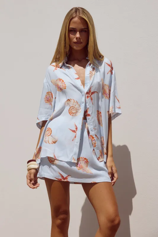 ADELYN SHIRT - BLUE SEASHELL sold by Runaway The Label