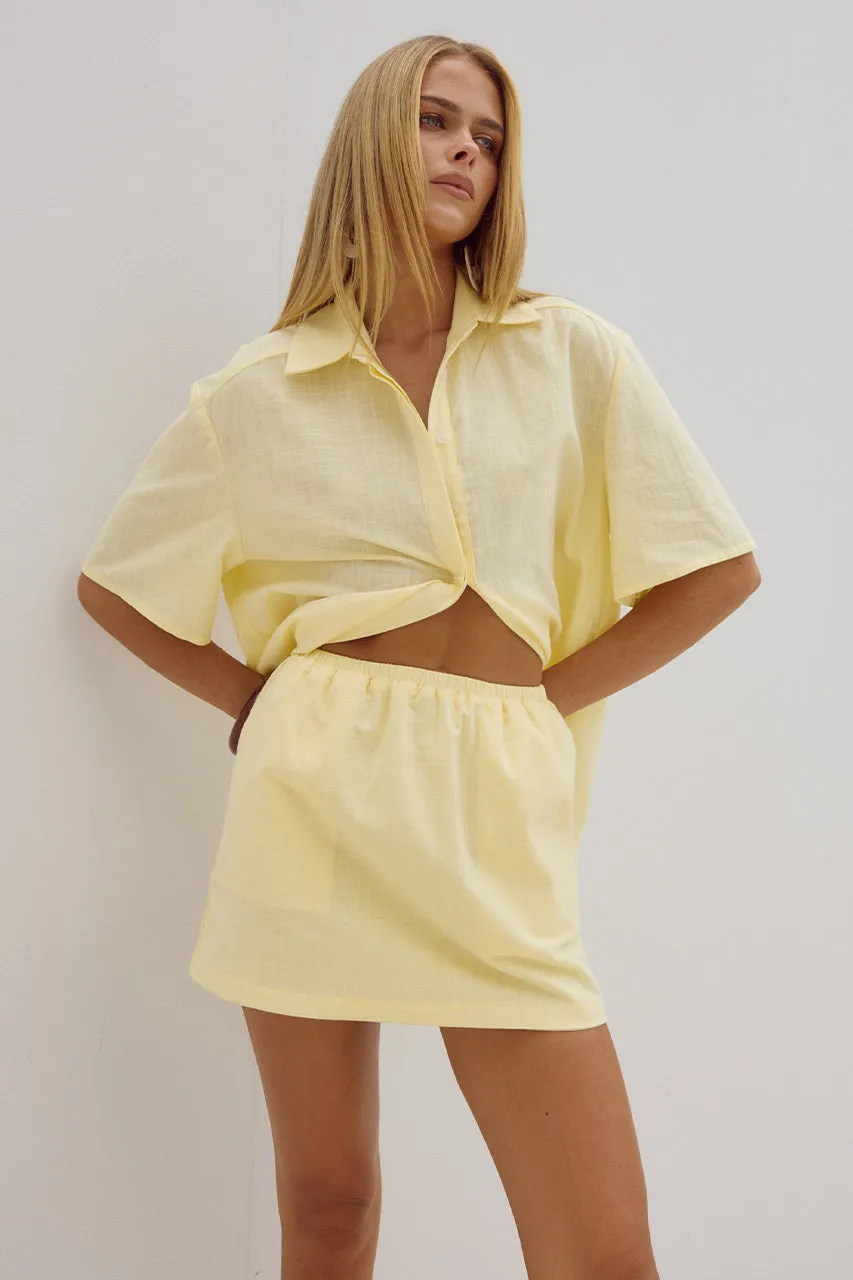 ADELYN MINI SKIRT - LEMON sold by Runaway The Label product image thumbnail 4