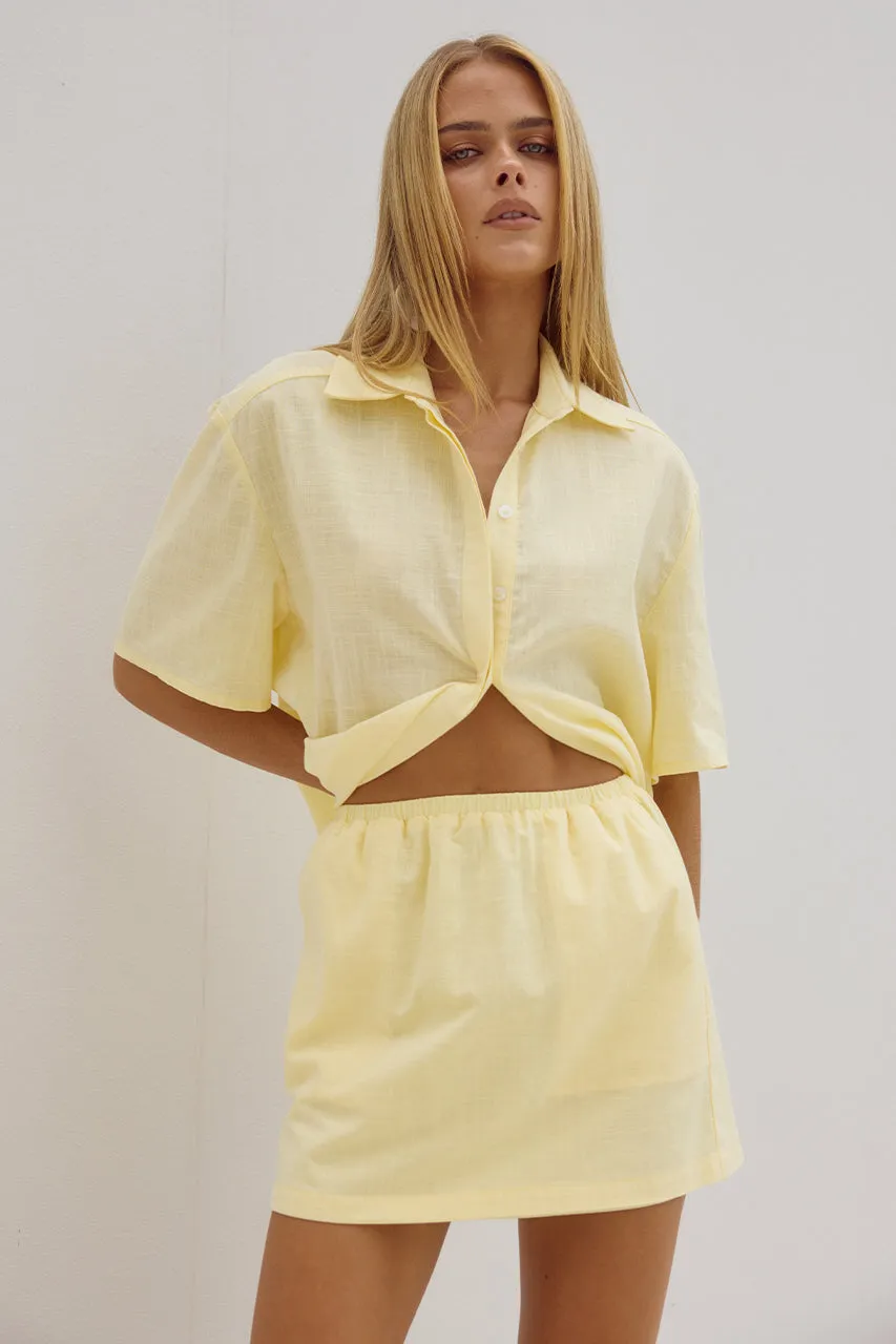 ADELYN MINI SKIRT - LEMON sold by Runaway The Label