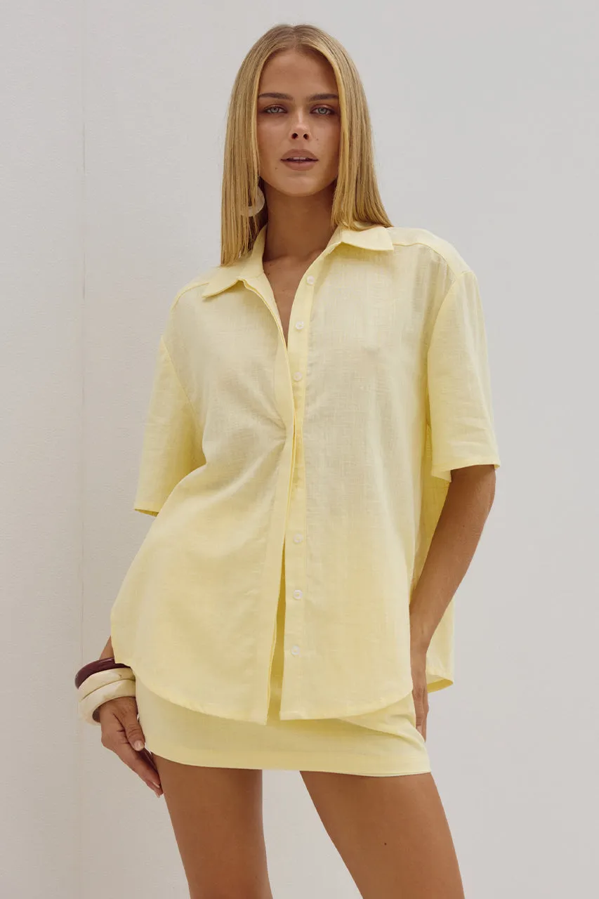 ADELYN SHIRT - LEMON sold by Runaway The Label