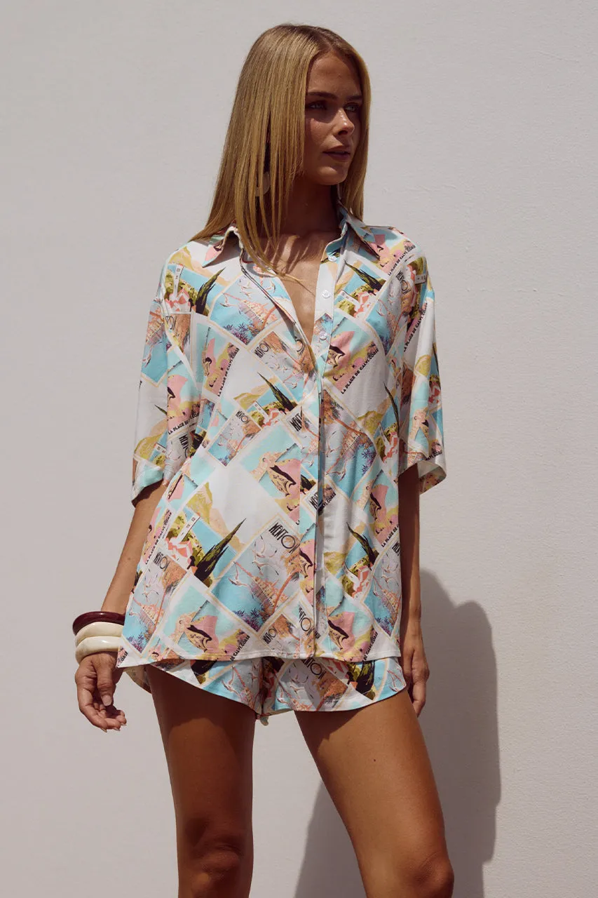 ADELYN SHIRT - VACAY AQUA sold by Runaway The Label