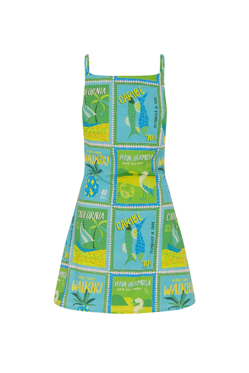 ALLEGRA MINI DRESS - ALOHA AQUA sold by Runaway The Label