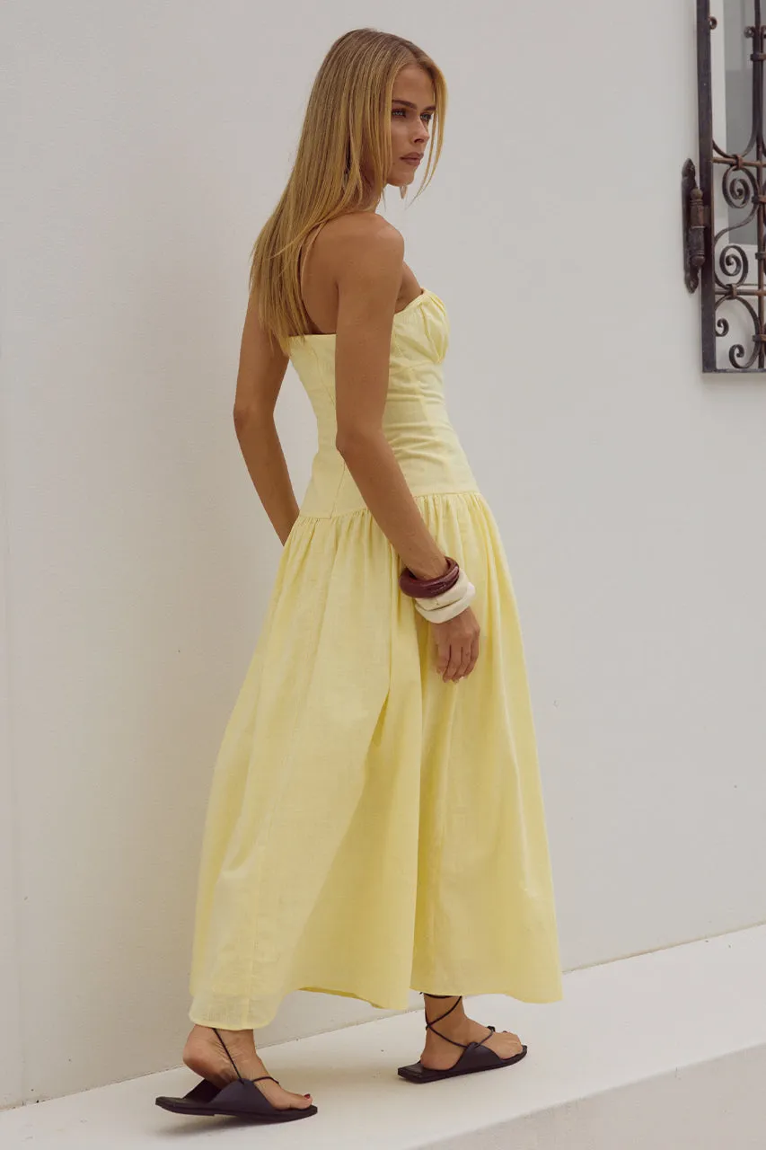 POPPY MIDI DRESS - LEMON sold by Runaway The Label product image thumbnail 2