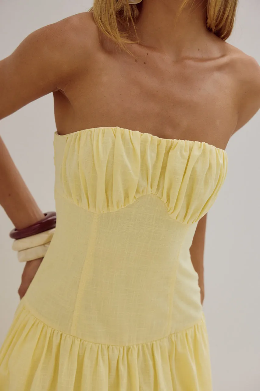 POPPY MIDI DRESS - LEMON sold by Runaway The Label product image thumbnail 5