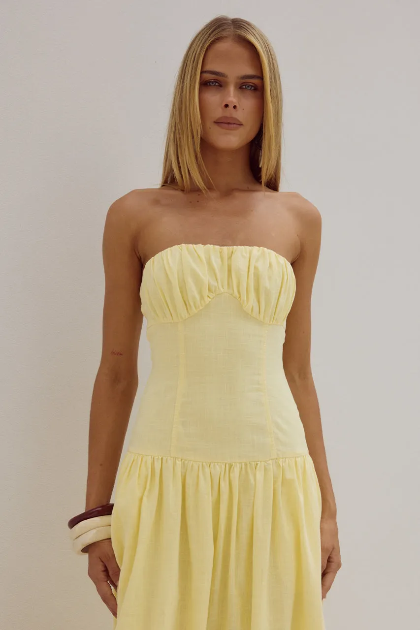 POPPY MIDI DRESS - LEMON sold by Runaway The Label product image thumbnail 4
