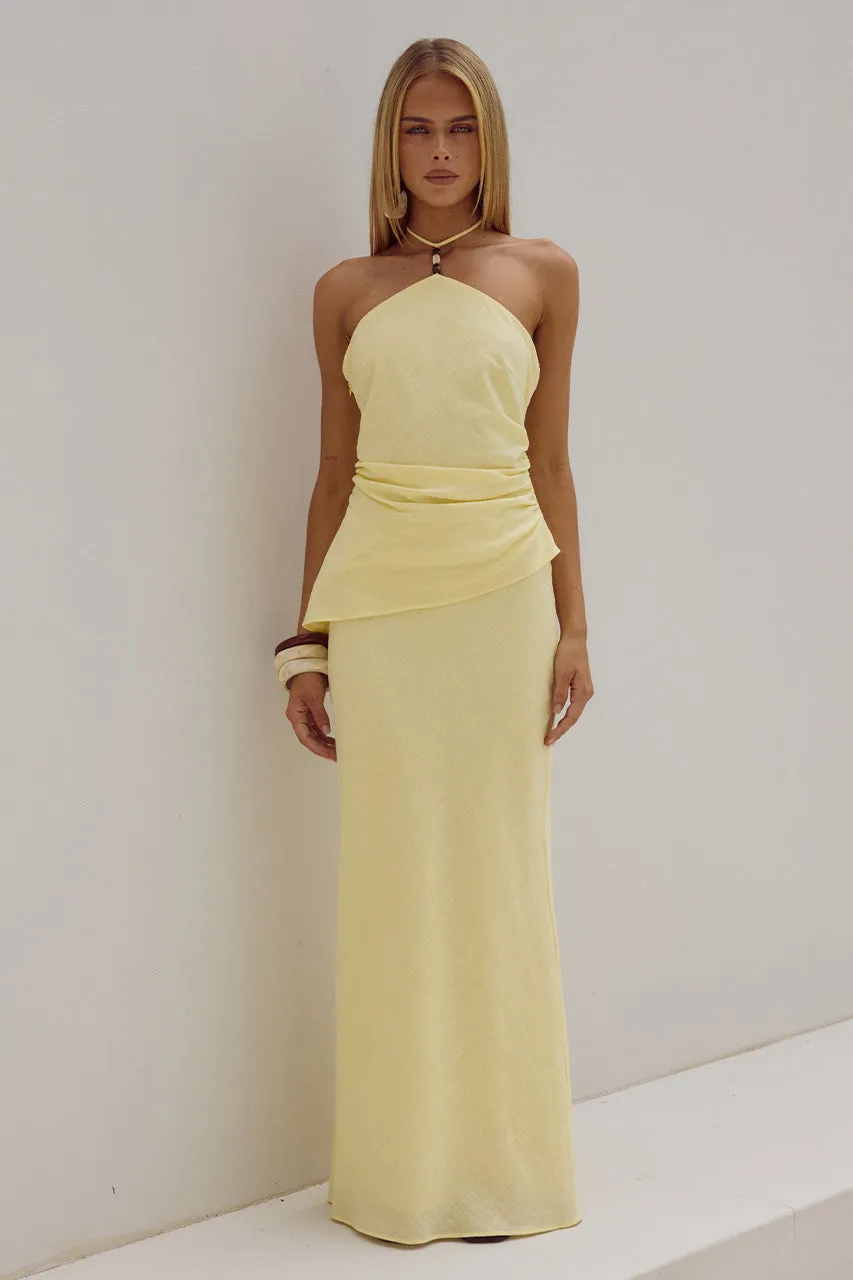 HALZIE MAXI SKIRT - LEMON sold by Runaway The Label