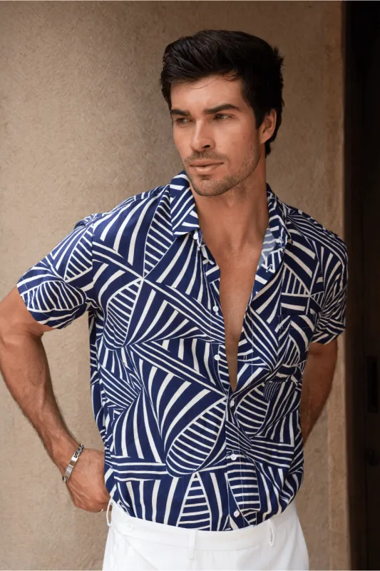 NATHAN SHIRT - NARNA NAVY sold by Runaway The Label