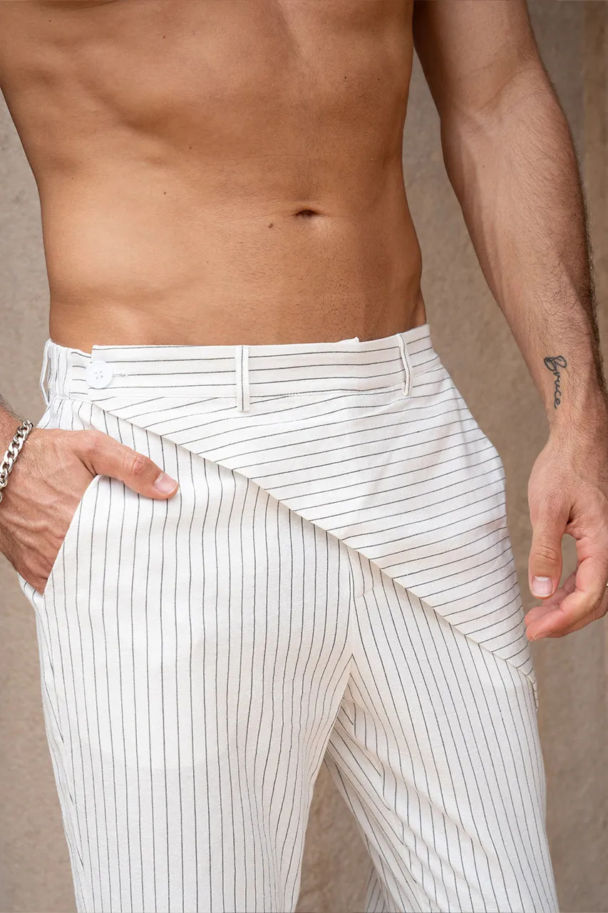 KILIAN PANT - WHITE PINSTRIPE sold by Runaway The Label product image thumbnail 4