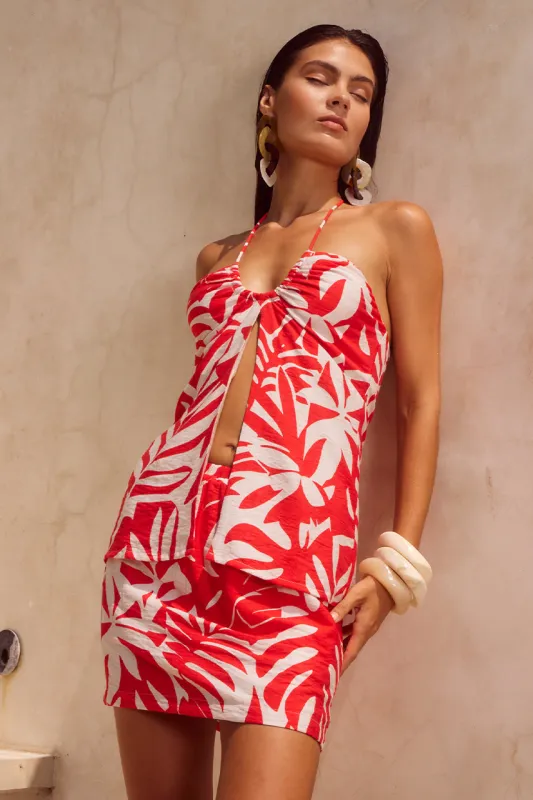 RASTIE MINI SKIRT - MATELO RED sold by Runaway The Label