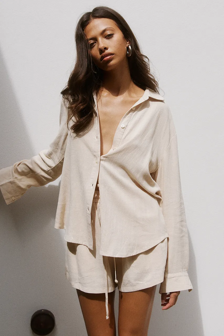 KIANA SHIRT - SAND sold by Runaway The Label