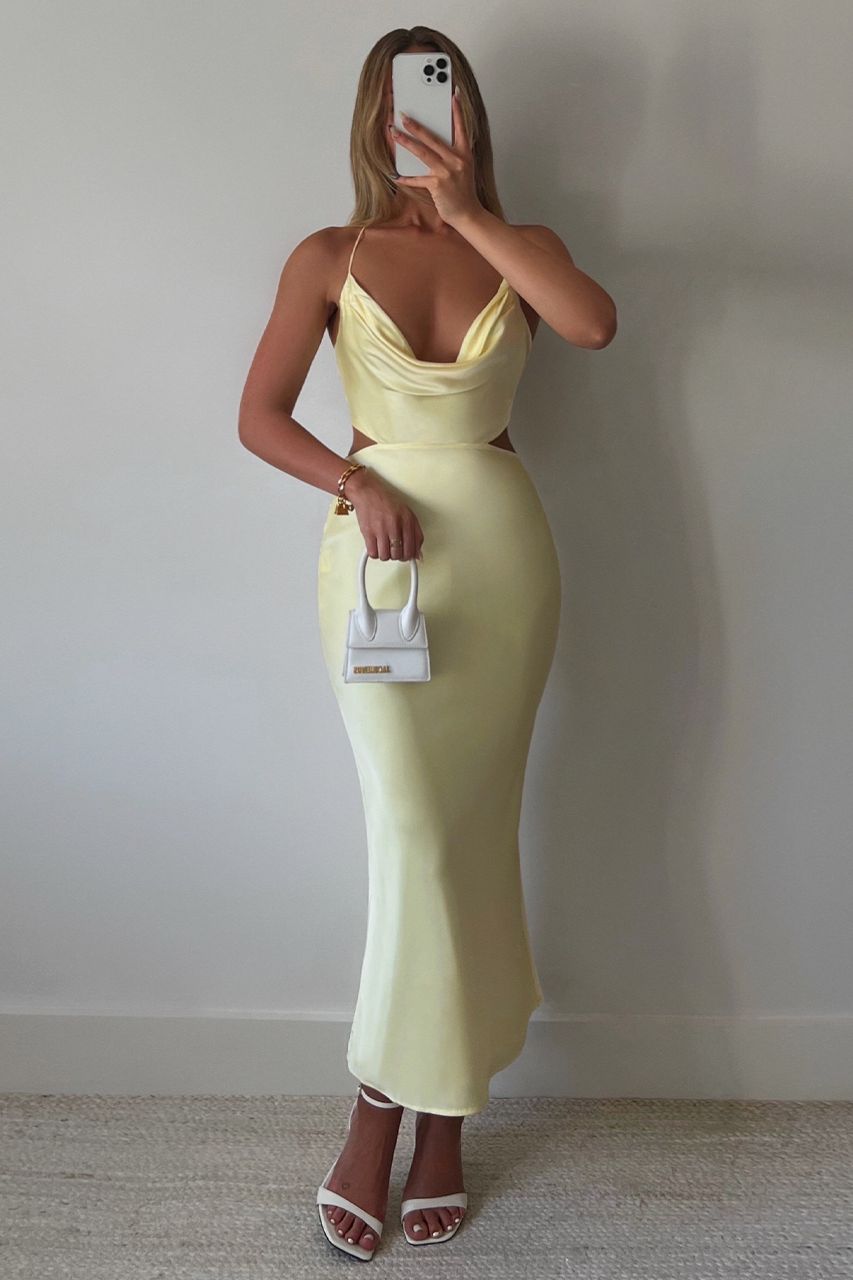 CHARIS SLIP DRESS - BUTTER sold by Runaway The Label