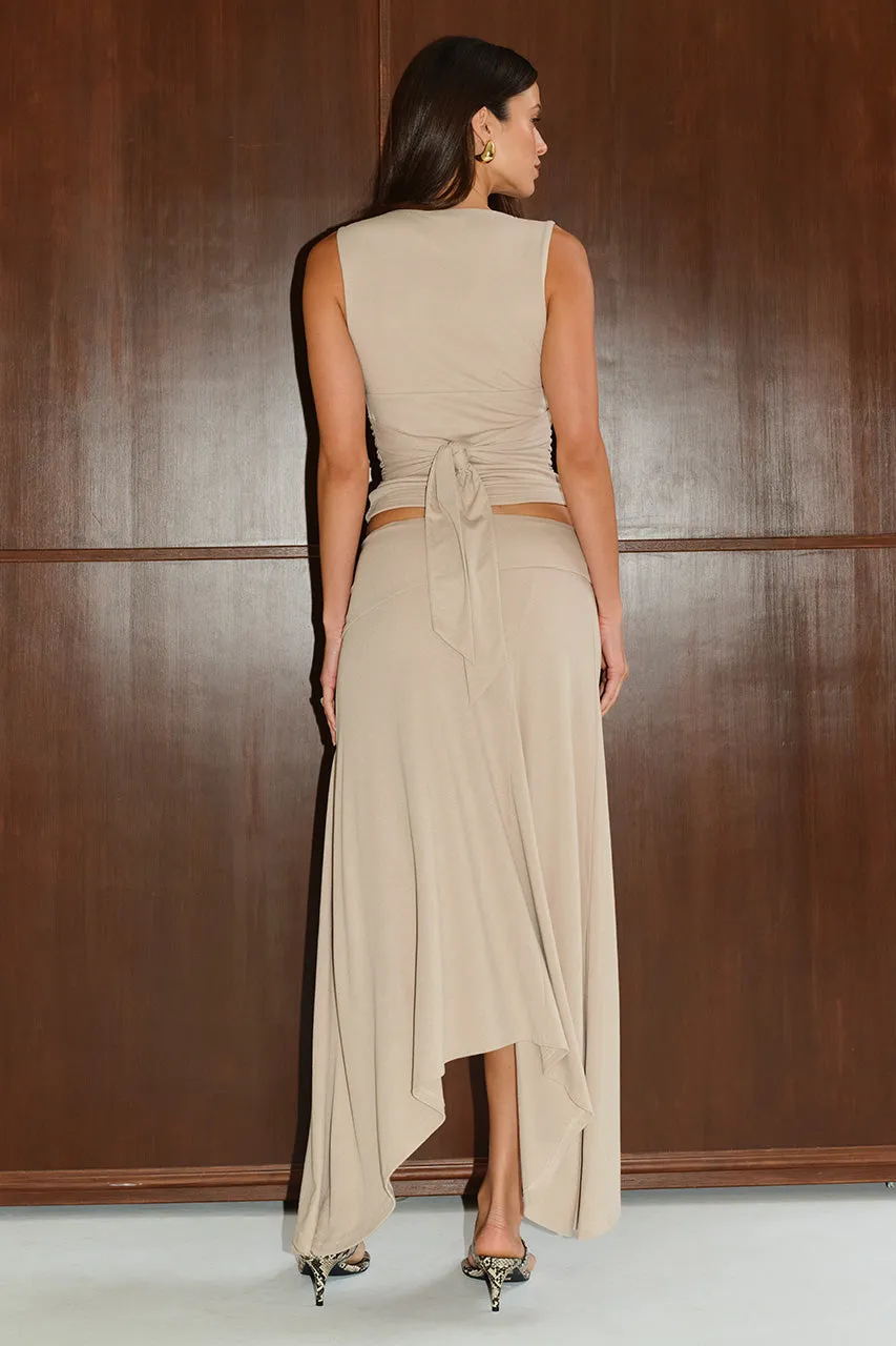 LUNE V-NECK TOP - STONE sold by Runaway The Label product image thumbnail 2