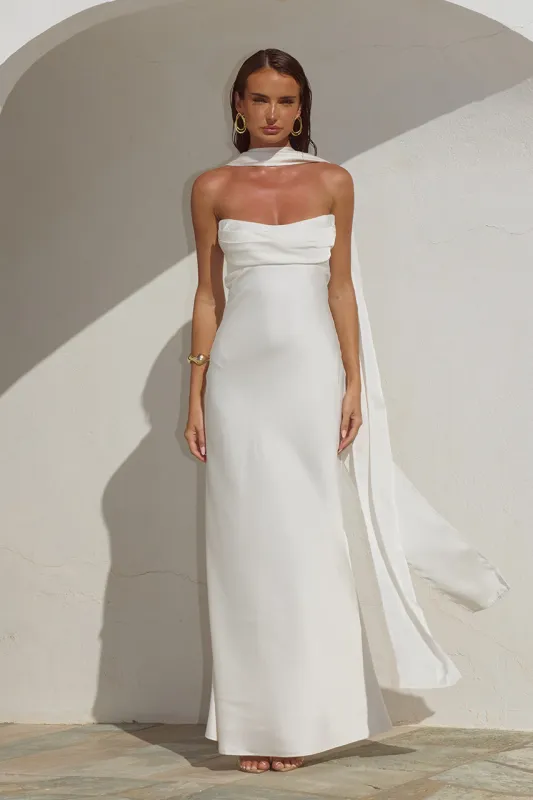 MADELEINE STRAPLESS MAXI DRESS - PEARL made by Runaway The Label
