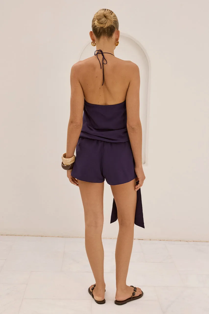 MARLOW HALTER WRAP TOP - NAVY sold by Runaway The Label product image thumbnail 2