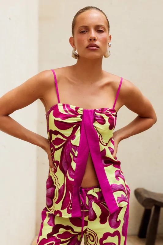 CATRIONA SPLIT FRONT TOP - GEORGIA PINK made by Seven Wonders