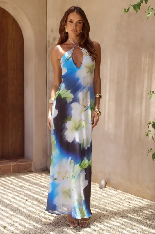 MIRAE CROSS FRONT MAXI DRESS - WATERLILY BLUE made by Runaway The Label