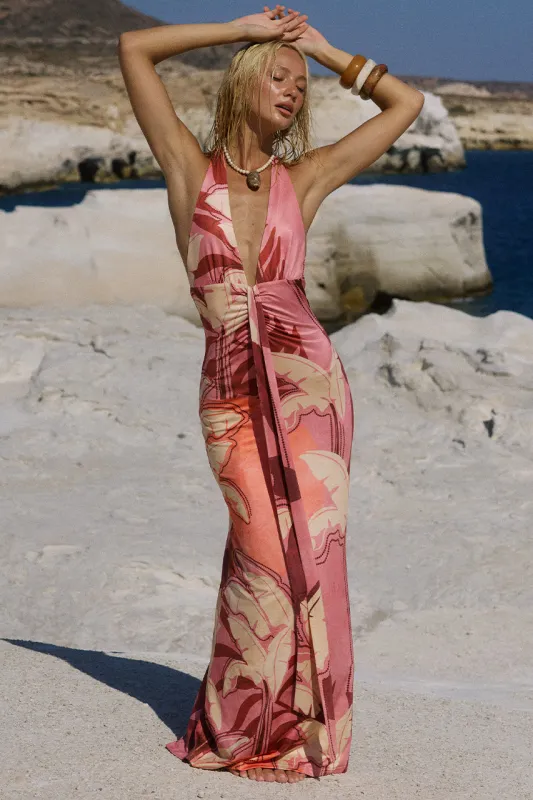 KAELI TIE FRONT HALTER MAXI DRESS - KAELI BERRY made by Seven Wonders