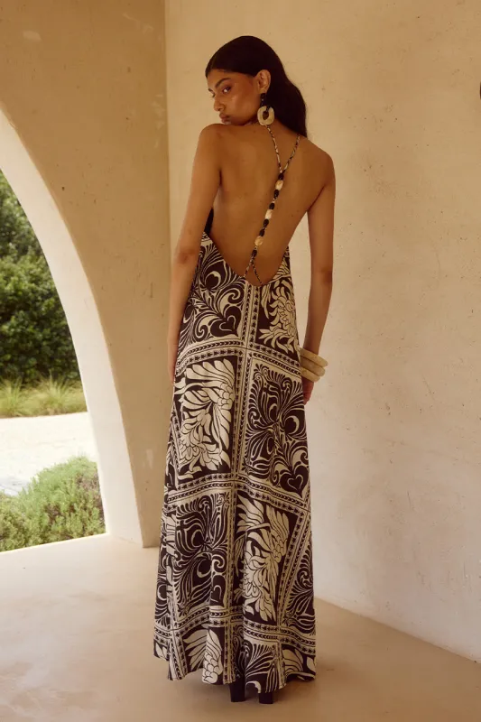 CHANTELLE HALTER MAXI DRESS - HAVANNA BLACK made by Seven Wonders