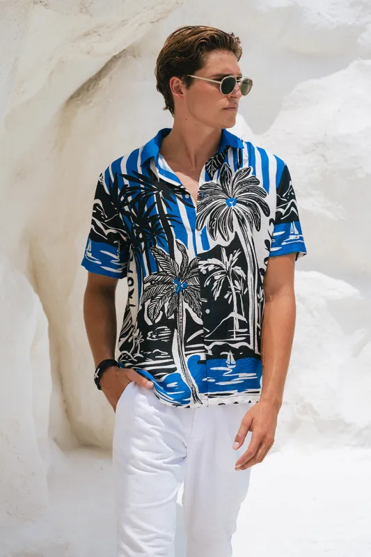 TROPEZ SHIRT - BLUE/BLACK made by Runaway The Label