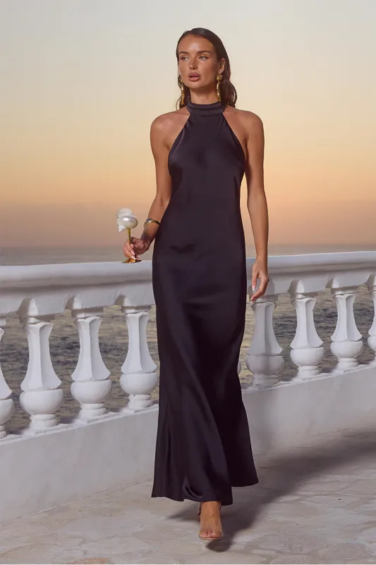 ARABELLE HIGH NECK MAXI DRESS - NOIR made by Runaway The Label