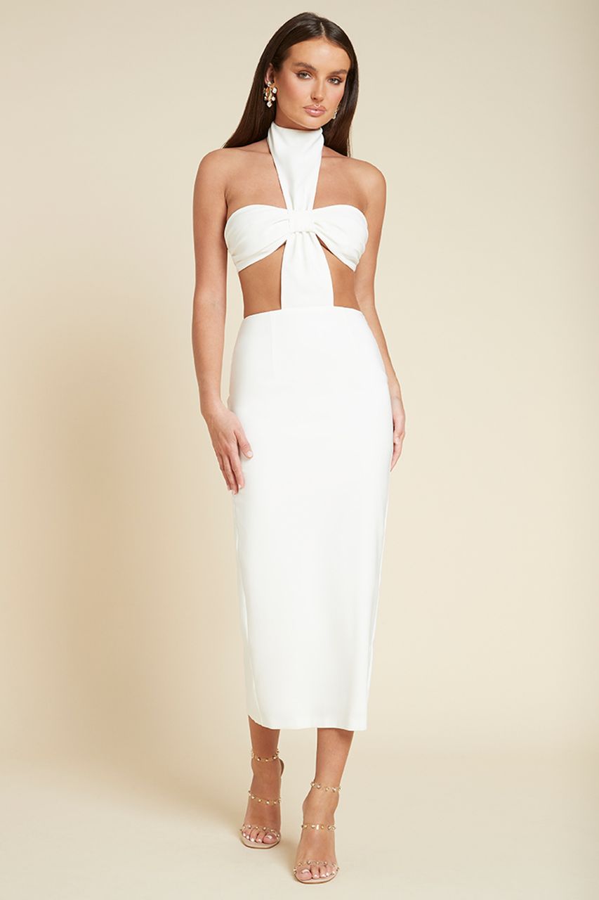 DANI MIDI DRESS - WHITE sold by Runaway The Label