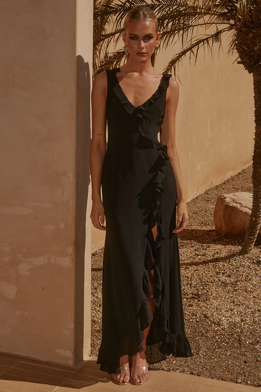 SUZANNAH MAXI DRESS - BLACK sold by Runaway The Label