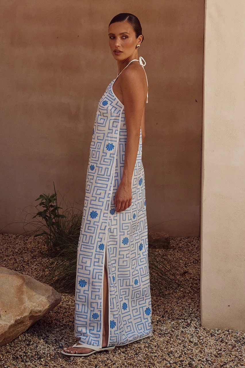 ARIENZO MAXI DRESS - BLUE/WHITE sold by Runaway The Label product image thumbnail 3