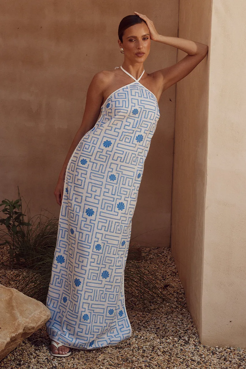 ARIENZO MAXI DRESS - BLUE/WHITE sold by Runaway The Label product image thumbnail 4