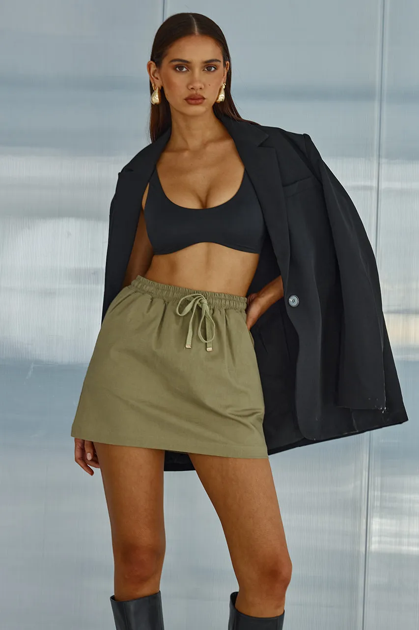 HOLLIS MINI SKIRT - KHAKI sold by Runaway The Label