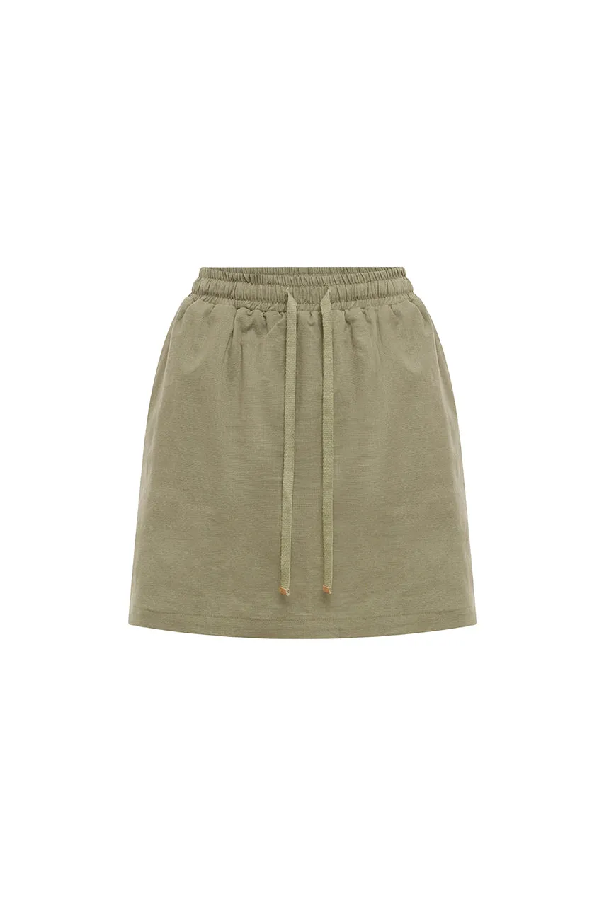 HOLLIS MINI SKIRT - KHAKI sold by Runaway The Label product image thumbnail 4