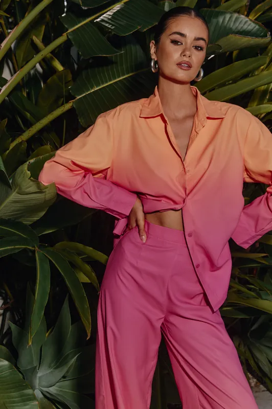 SUELA SHIRT - PINK/ORANGE sold by Runaway The Label