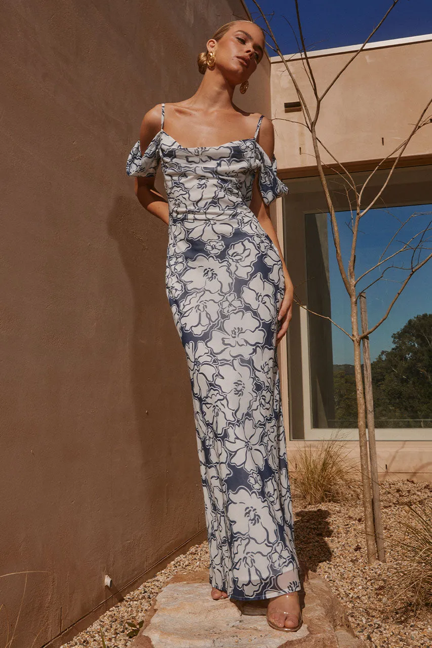 KELANI MAXI DRESS - NAVY FLORAL sold by Runaway The Label product image thumbnail 3