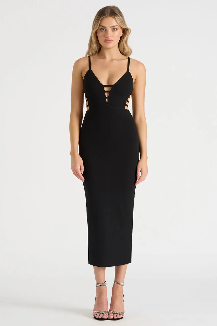THE CUTOUT MIDI DRESS - BLACK sold by Runaway The Label
