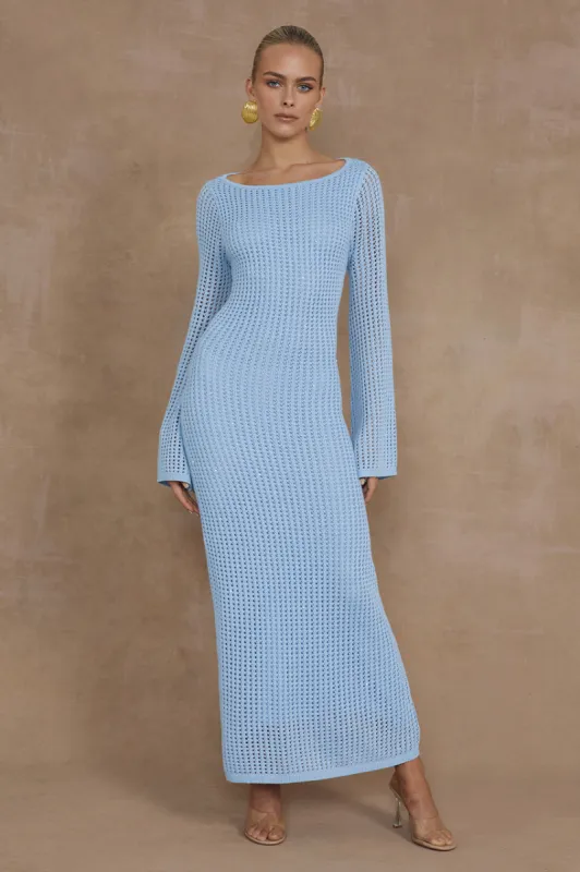 TASHANI MIDI DRESS - LIGHT BLUE sold by Runaway The Label