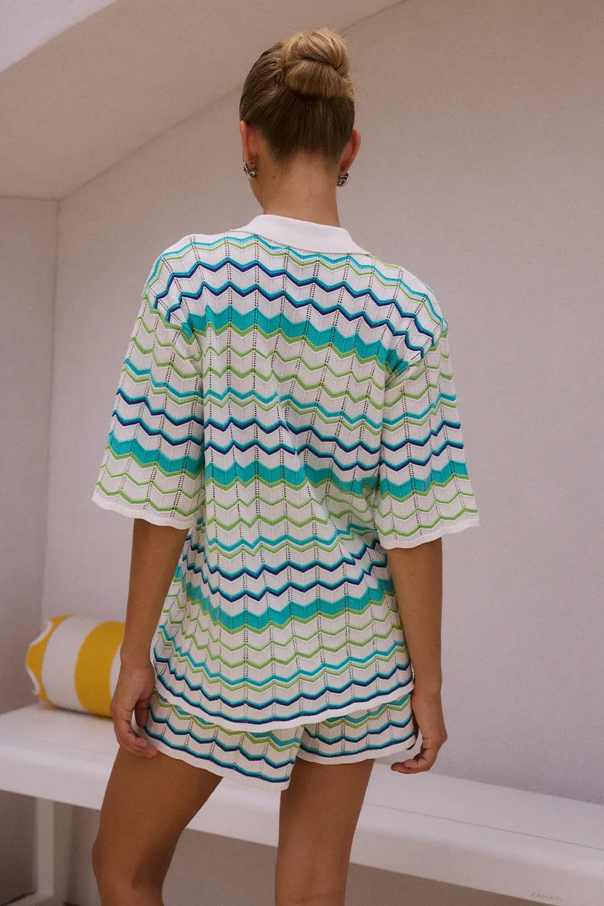 ANDREA KNIT TOP - GREEN MULTI sold by Runaway The Label product image thumbnail 2