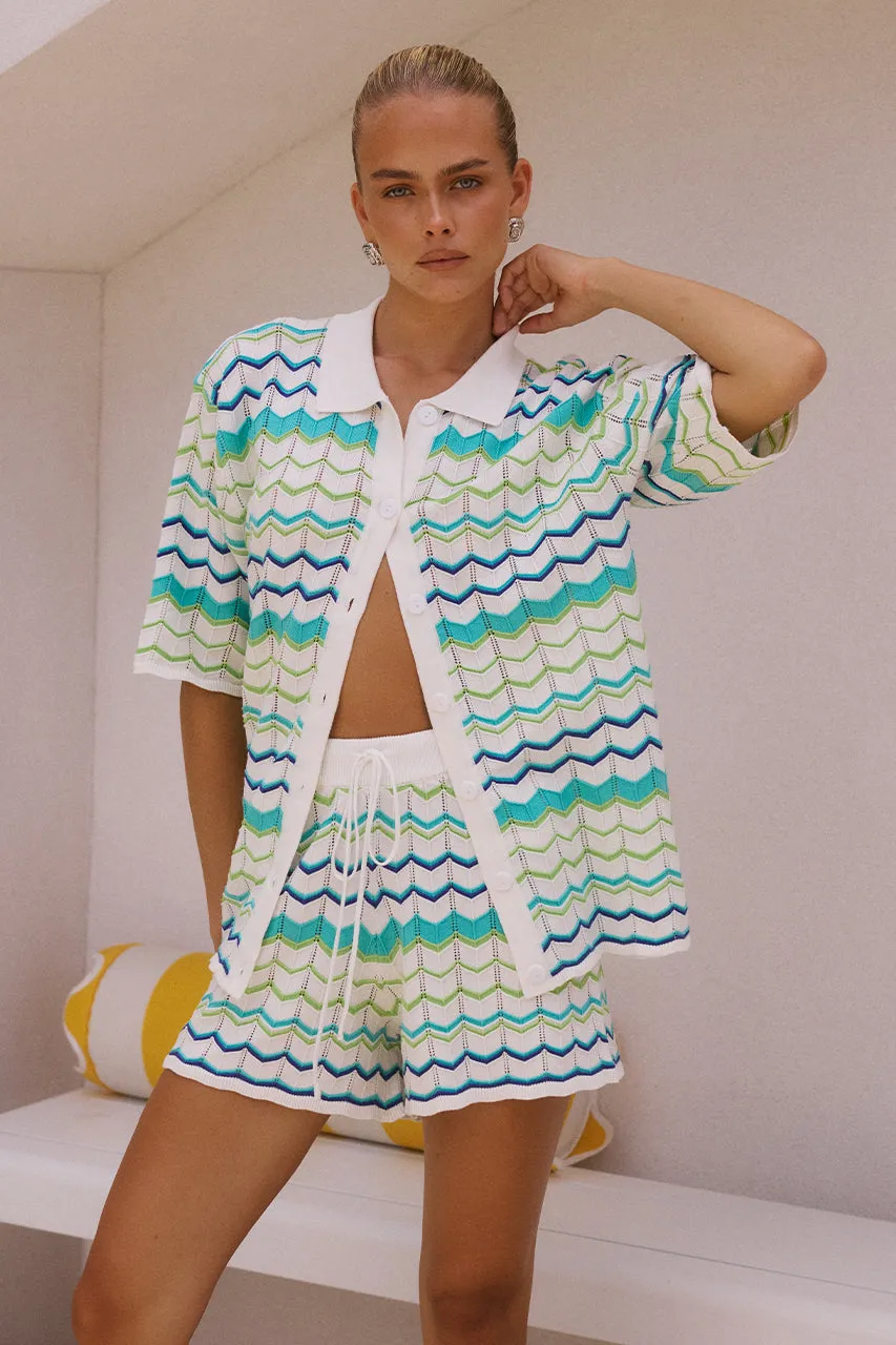 ANDREA KNIT TOP - GREEN MULTI sold by Runaway The Label product image thumbnail 4