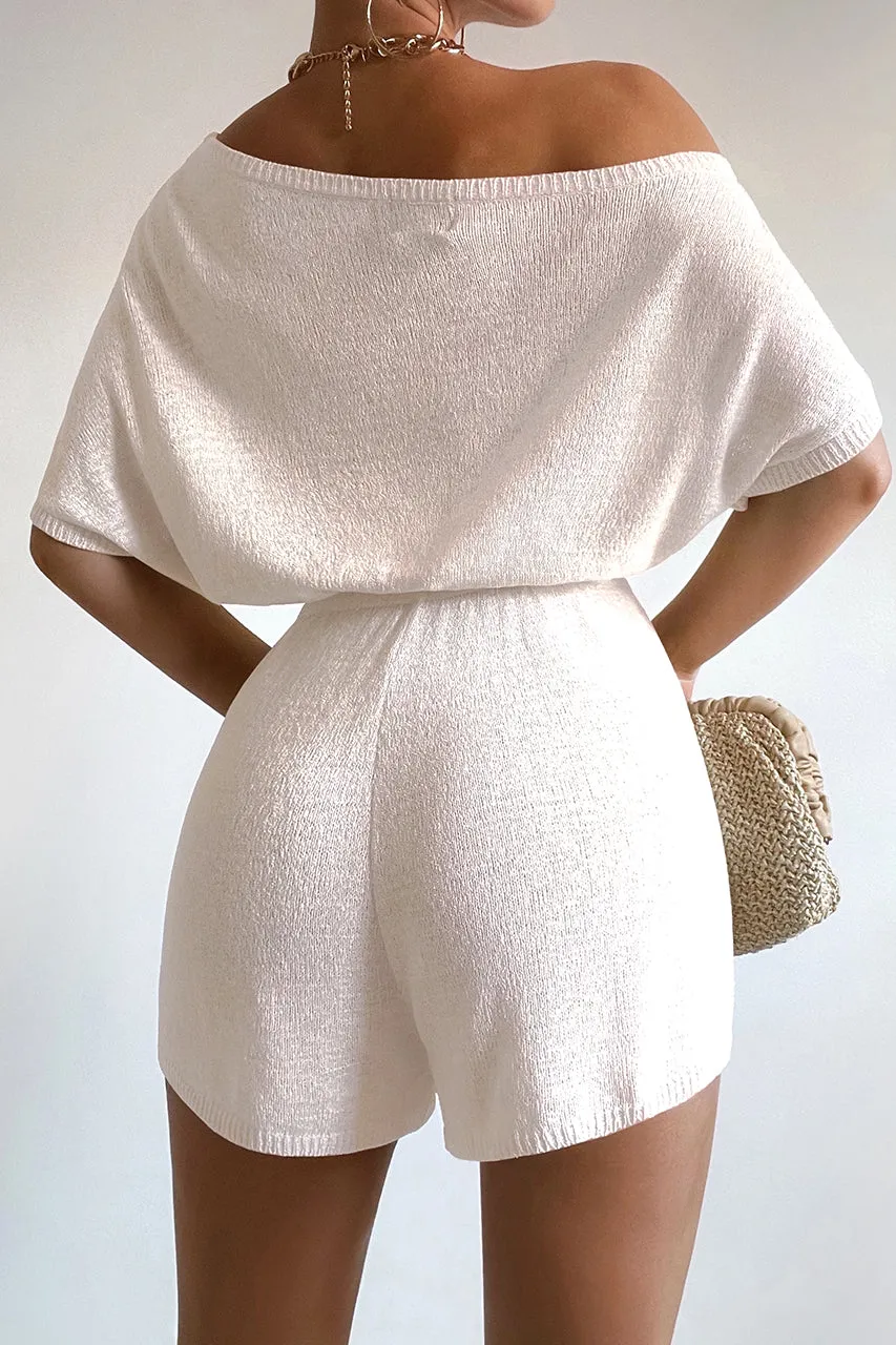 MIAMI KNIT PLAYSUIT - WHITE sold by Runaway The Label product image thumbnail 2